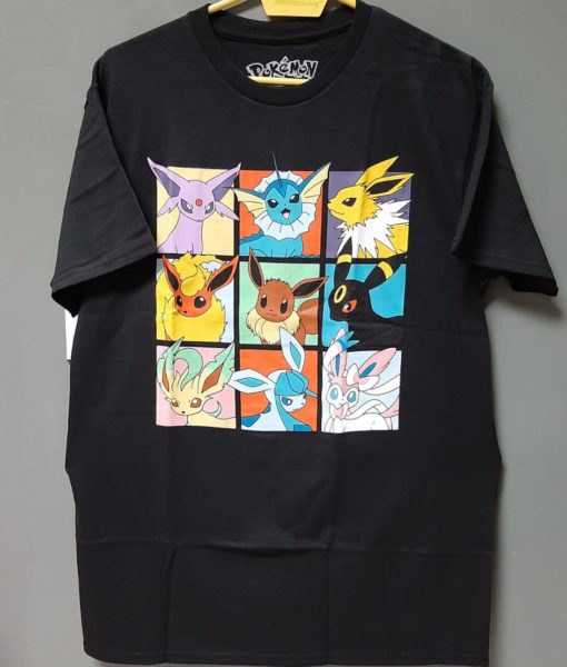Camisa Negra Pokemon Eevee Evolutions