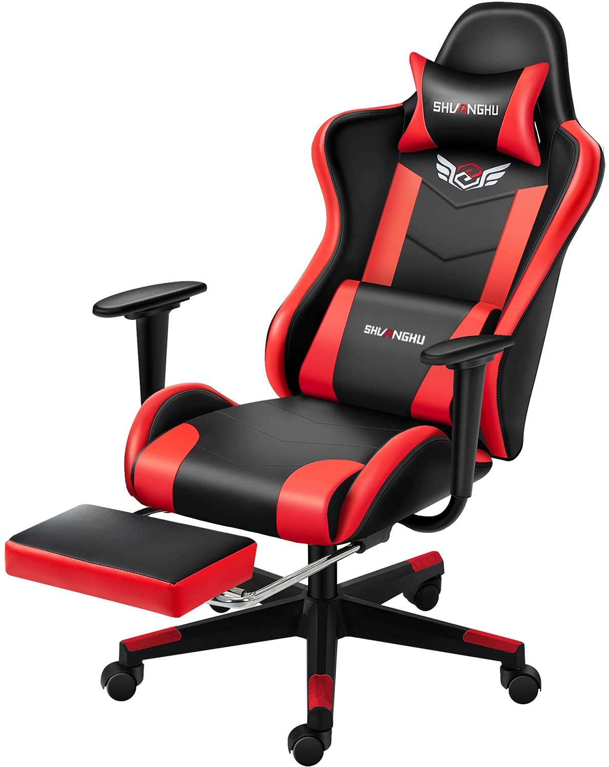 SILLA GAMER NEGRO CON ROJO