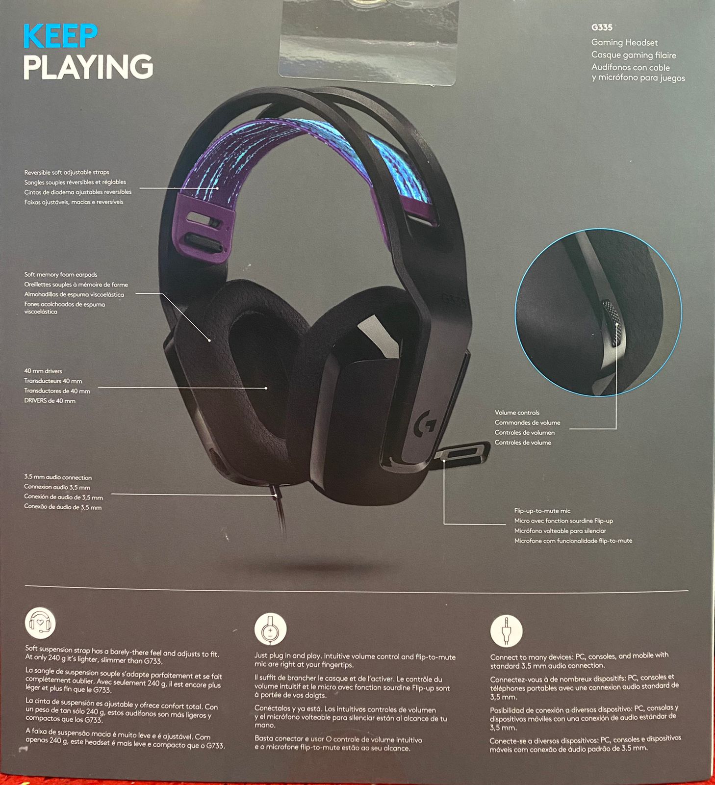  Logitech G335 - Auriculares con cable para videojuegos