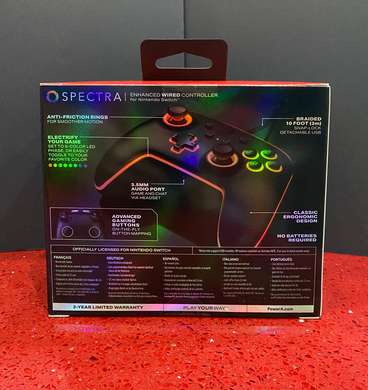 Power A Spectra RGB Mando con Cable Negro para Nintendo Switch