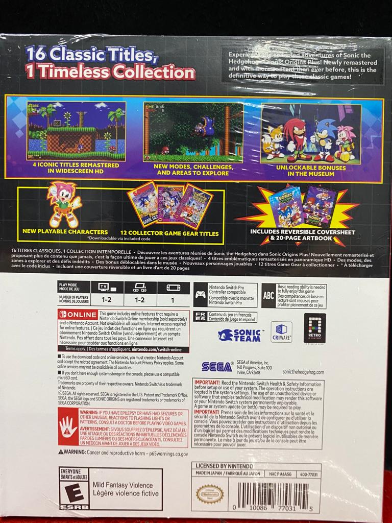 Switch Sonic Origins Plus+ – GameStation