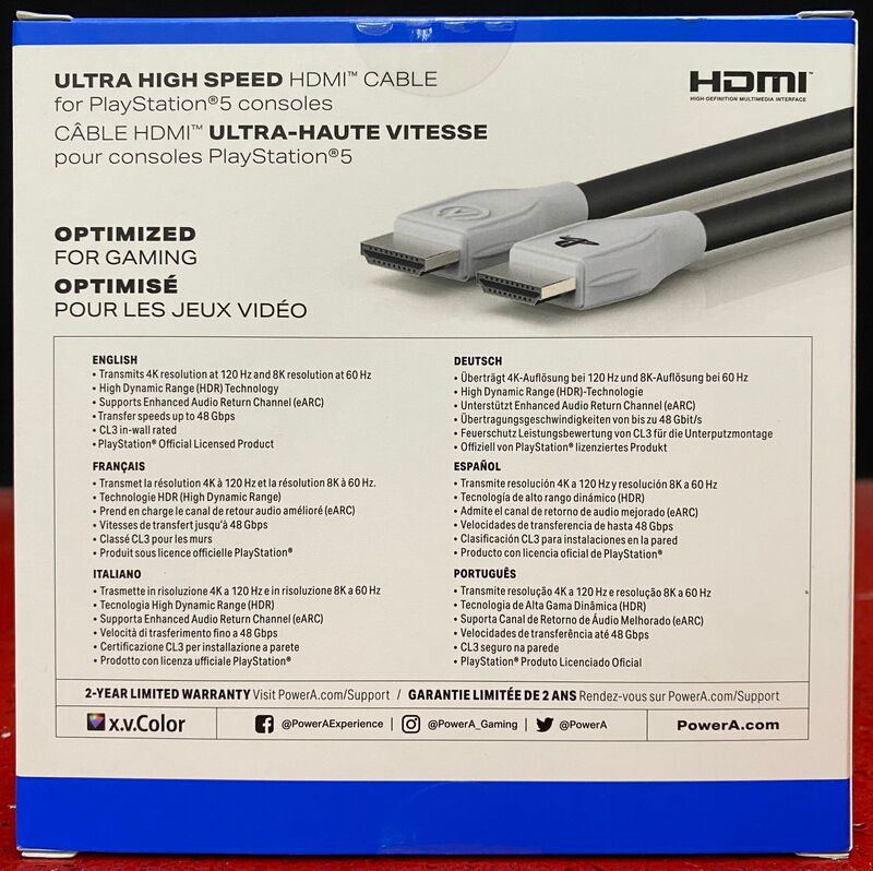 Cavo HDMI 2.1 8K 3 Metri - Confezione Da 4 | Compatibile Con PS5, Xbox, PC | Alta Velocità E Risoluzione Ultra HD